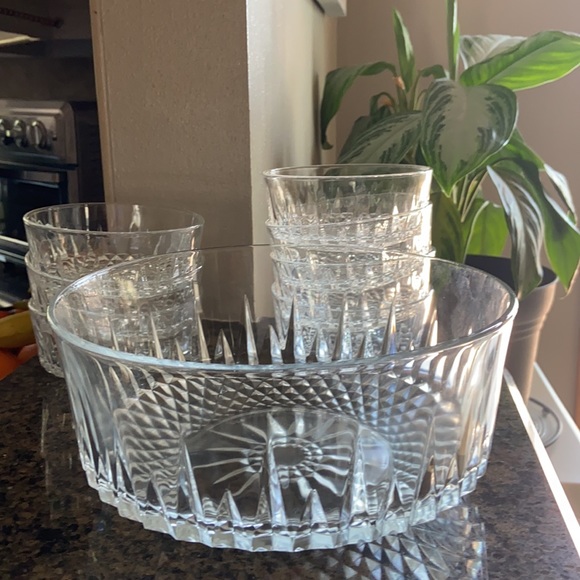 Arcoroc Usa Dining Vtg Arcoroc Usa Cut Glass Serving Salad Bowl 9 Poshmark